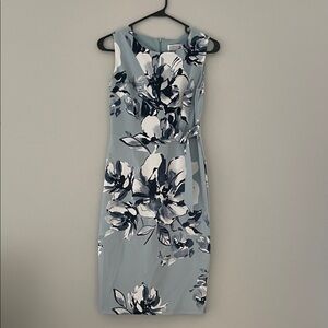 Enfocus Studio Floral Midi Dress‎ - Blue and White